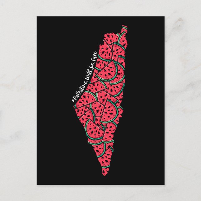 Palestina Karta fullt Watermelons | Gratis palesti Vykort (Framsida)
