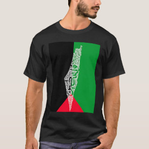Palestina karta och flagga t shirt