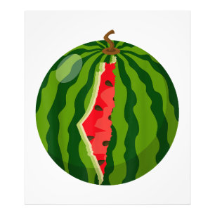 Palestina Karta Watermelon Arabiska calligrafi Fototryck