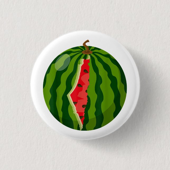 Palestina Karta Watermelon Arabiska calligrafi Knapp (Framsida)