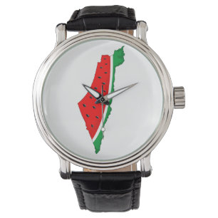 Palestina Karta Watermelon frihetssymbol Armbandsur
