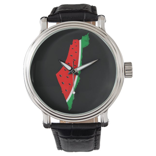 Palestina Karta Watermelon frihetssymbol Armbandsur (Framsida)
