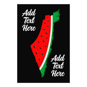 Palestina Karta Watermelon frihetssymbol Fototryck