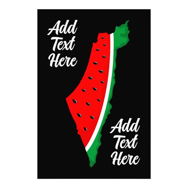Palestina Karta Watermelon frihetssymbol Fototryck (Framsidan)