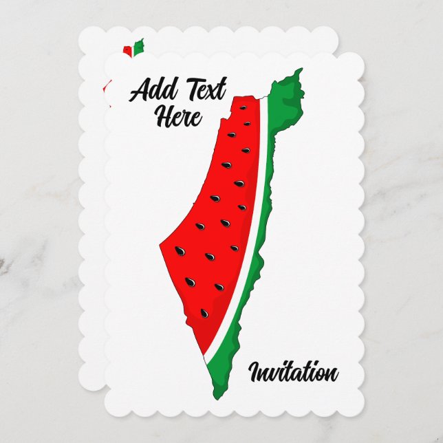 Palestina Karta Watermelon frihetssymbol Inbjudningar (Fram/baksida)