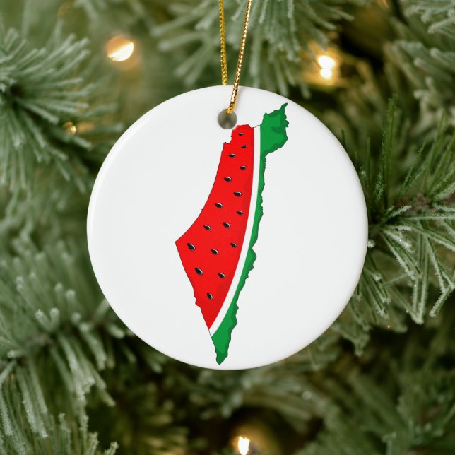 Palestina Karta Watermelon frihetssymbol Julgransprydnad Keramik (Träd)