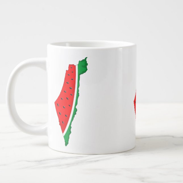 Palestina Karta Watermelon frihetssymbol Jumbo Mugg (Vänster)