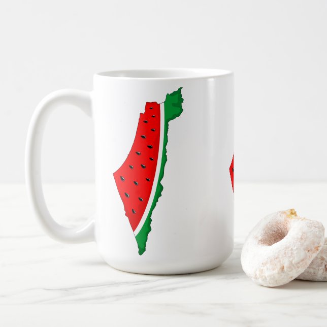 Palestina Karta Watermelon frihetssymbol Kaffemugg (Med munk)