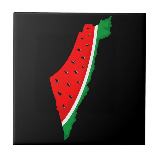Palestina Karta Watermelon frihetssymbol Kakelplatta (Framsidan)