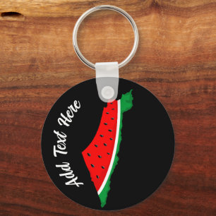 Palestina Karta Watermelon frihetssymbol Nyckelring