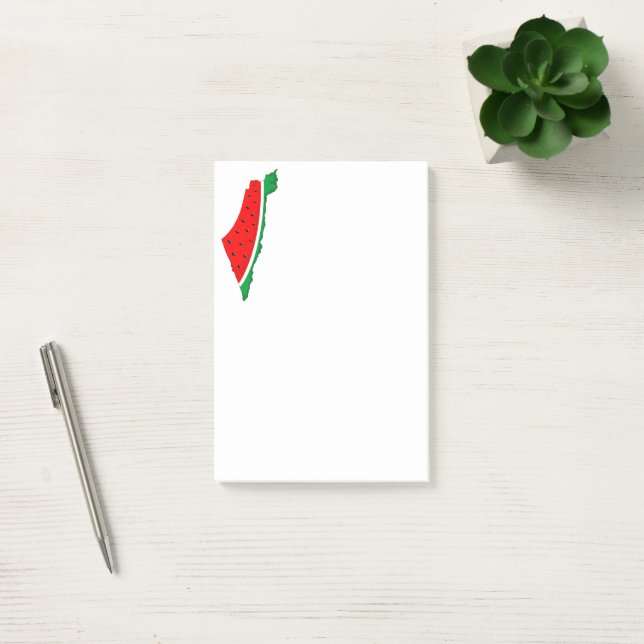 Palestina Karta Watermelon frihetssymbol Post-it Block (Kontor)