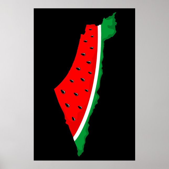 Palestina Karta Watermelon frihetssymbol Poster (Framsidan)