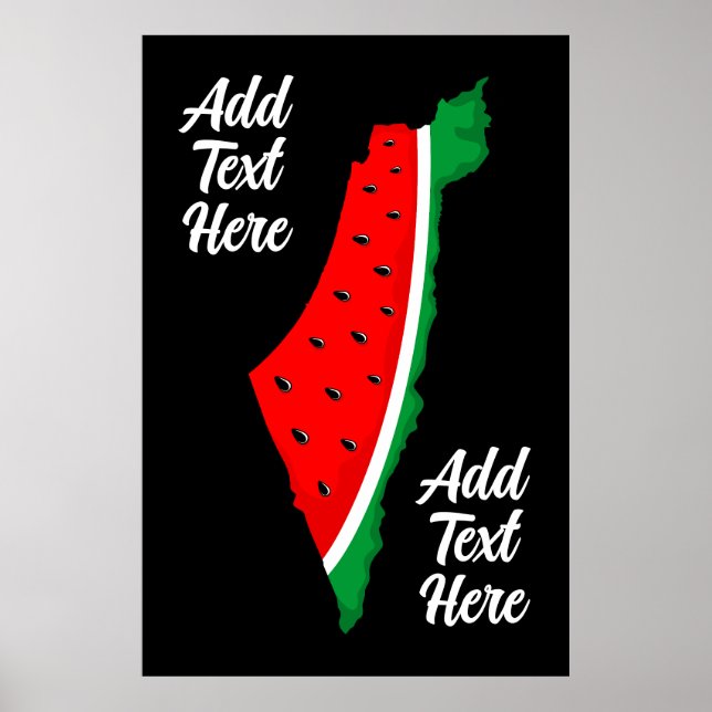 Palestina Karta Watermelon frihetssymbol Poster (Framsidan)