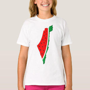 Palestina Karta Watermelon frihetssymbol T Shirt