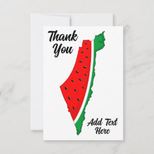 Palestina Karta Watermelon frihetssymbol Tack Kort