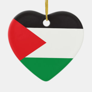 Palestina-knapp, patriotisk palestinsk flagga julgransprydnad keramik