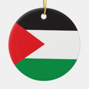 Palestina-knapp, patriotisk palestinsk flagga julgransprydnad keramik