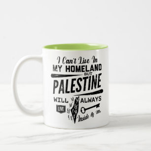 Palestina kommer alltid att leva i mitt Blk Två-Tonad Mugg