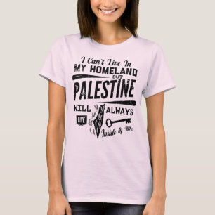 Palestina kommer alltid att leva insida vid sida t shirt