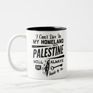 Palestina kommer alltid att leva inuti mig Två-Tonad mugg