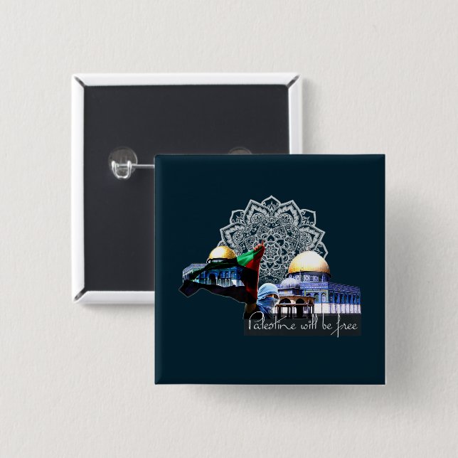 Palestina kommer att bli ett fritt palestinskt Gaz Knapp (Framsida & baksida)