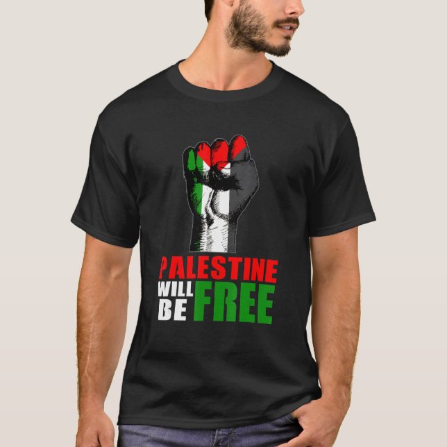 Palestina kommer att bli fritt Palestina Flagga Su T Shirt (Framsida)
