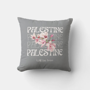 PALESTINA KOMMER ATT FRIGÖRAS Akvarell Magnolia Kudde