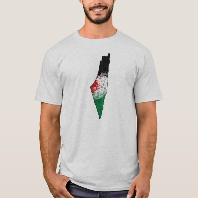 Palestina land skisserar flaggaT-tröja T Shirt (Framsida)