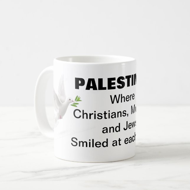 Palestina...log mot varandra kaffemugg (Framsida vänster)