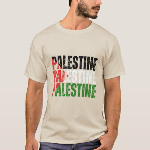 Palestina Namn med Palestina Flagga T Shirt