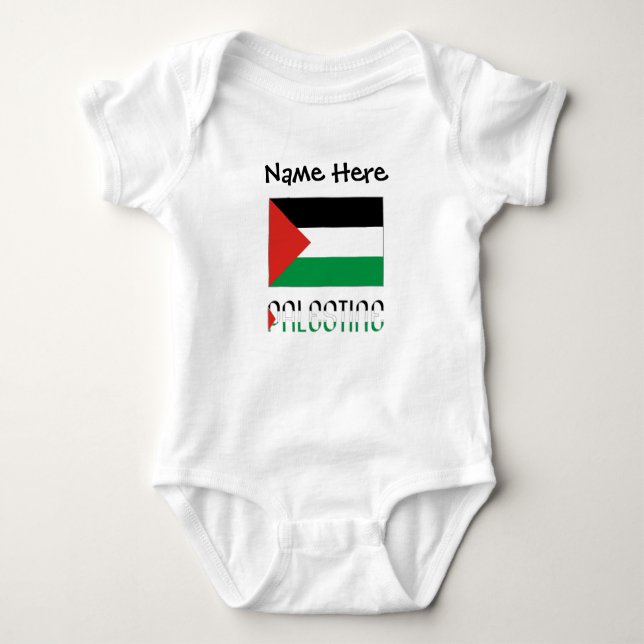 Palestina och Palestina Flagga med ditt namn T Shirt (Framsida)