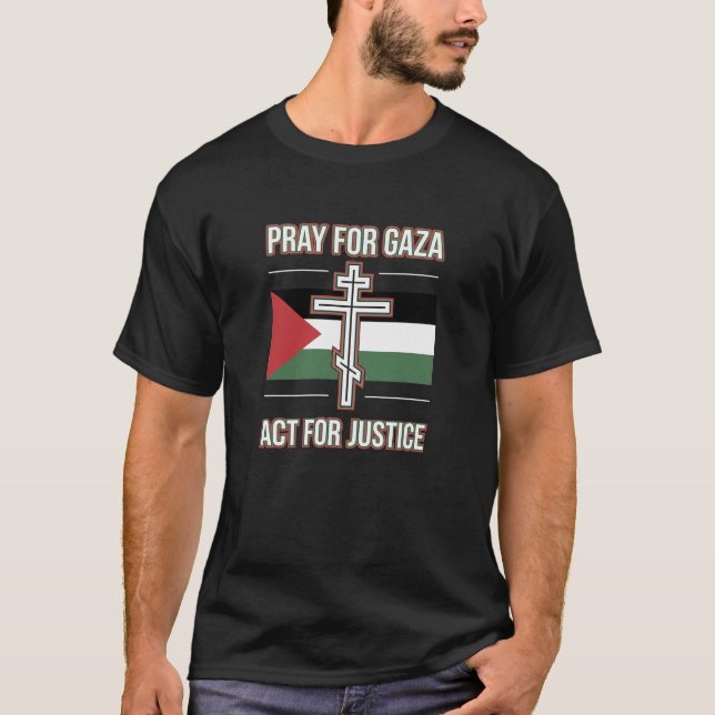 Palestina Ortodoxt Kristet Kors T-Shirt  (Framsida)