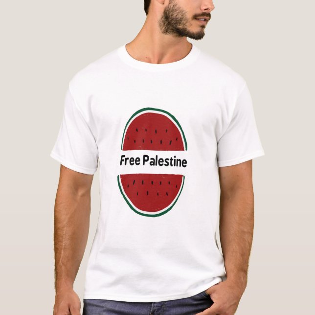Palestina, Palestina, flagga, vattenmelon färg T Shirt (Framsida)