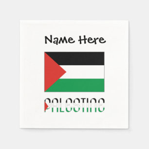 Palestina Palestinsk Flagga Svart Personalisering Pappersservett