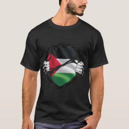 Palestina Pure Roots Flagga Black T Shirt