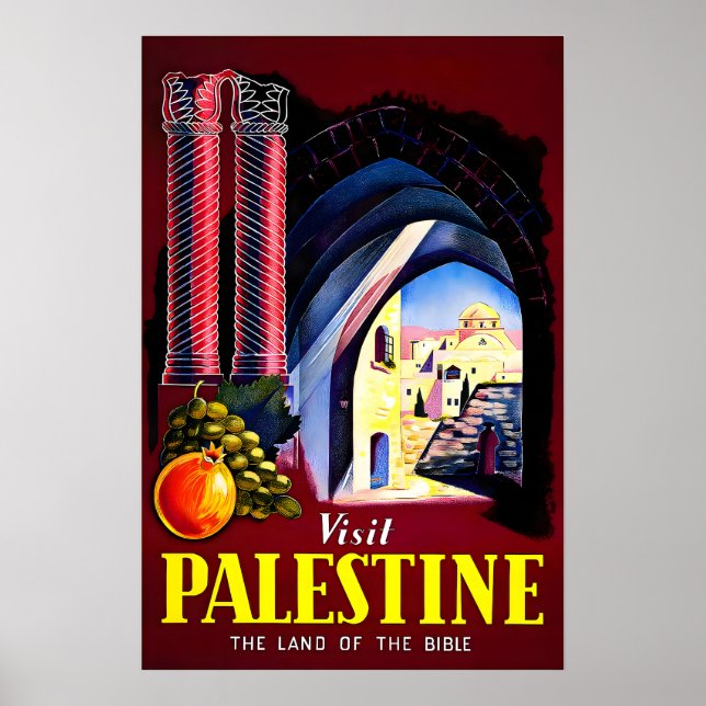 Palestina Resemal Affisch Palestinisk Konsttryck (Framsidan)