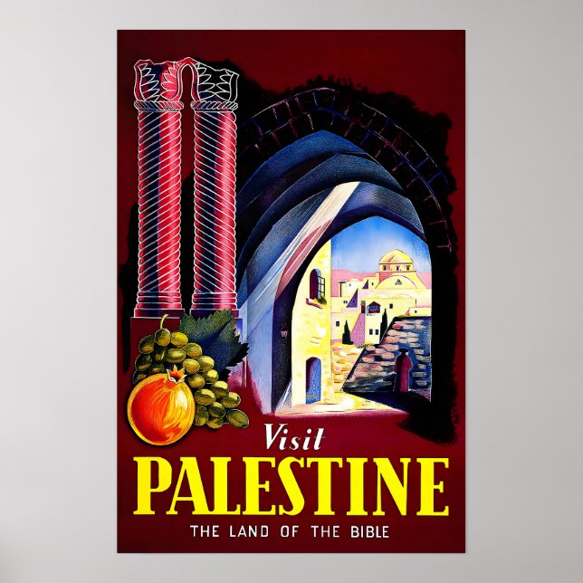 Palestina Resemålning för Palestinsk Konsttryck  Poster (Framsidan)