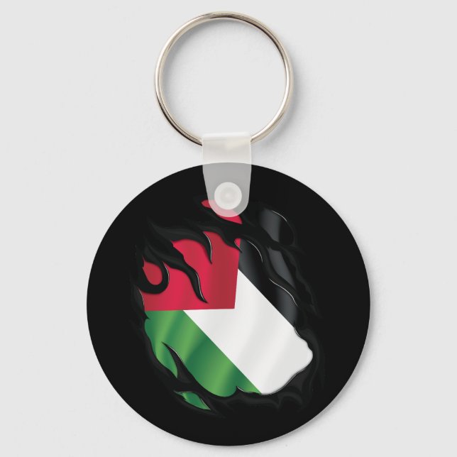 Palestina Ripping Flagga Nyckelring (Framsida)