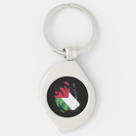 Palestina Ripping Flagga Swirl Silverfärgad Nyckelring