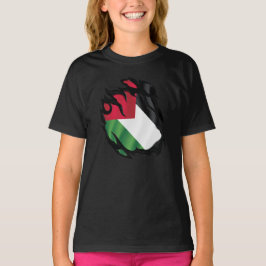 Palestina Ripping Flagga T Shirt