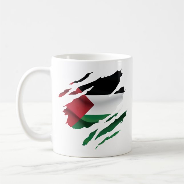 Palestina rivet pride Flagga T-Shirt Dekorativ kud Kaffemugg (Vänster)