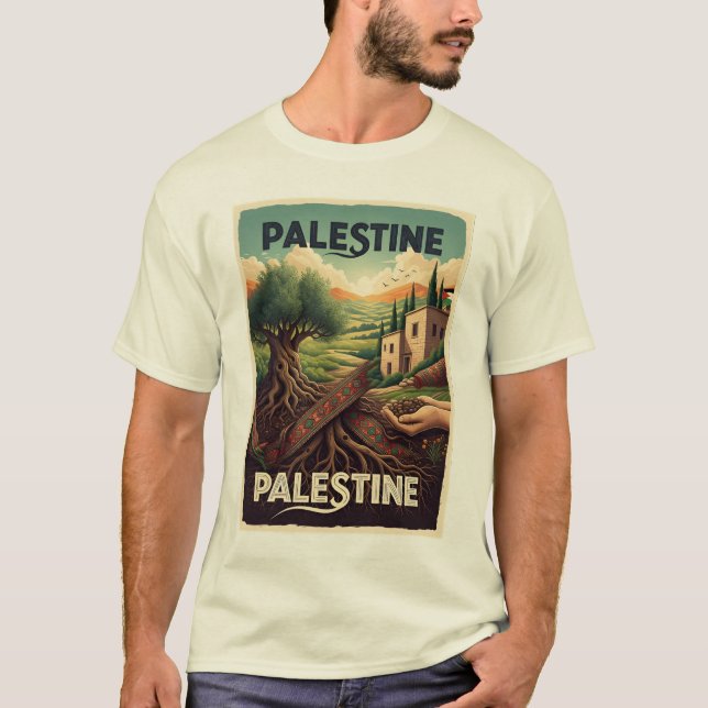 Palestina rötter – Olivträdsarvs T-shirt (Framsida)