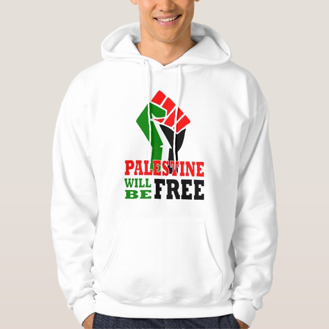 Palestina ska är fri sweatshirt med luva (Framsida)