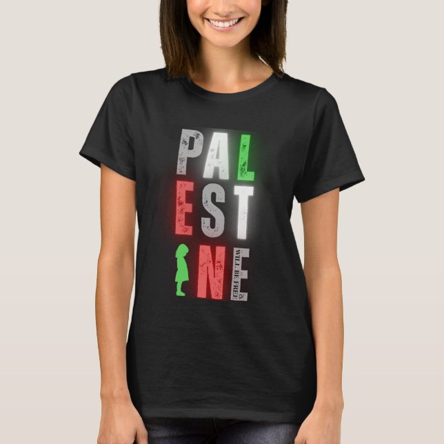 PALESTINA Solidaritets | Bekymrad Fet Neon T Shirt (Framsida)