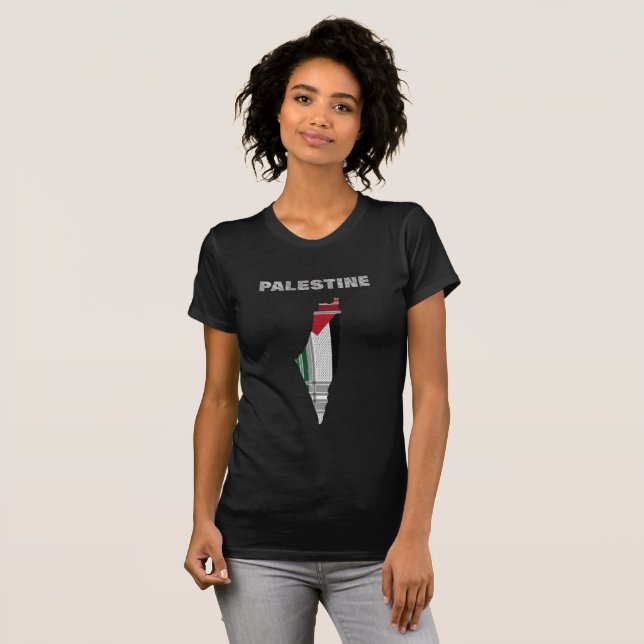 Palestina T-shirt - Palestinsk skärftema (Hel framsida)