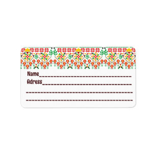 Palestina Tatreez Traditional Embrodery Adressetikett