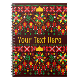 Palestina Tatreez Traditional Embrodery Anteckningsbok