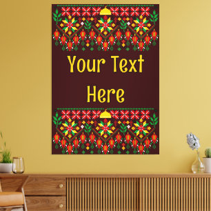 Palestina Tatreez Traditional Embrodery Canvastryck