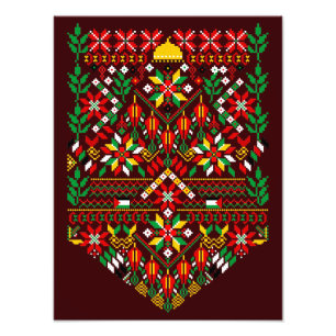 Palestina Tatreez Traditional Embrodery Fototryck