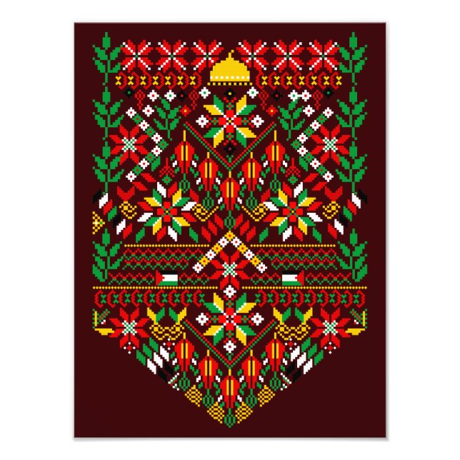 Palestina Tatreez Traditional Embrodery Fototryck (Framsidan)